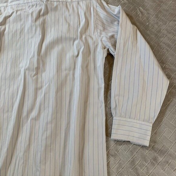 Tommy Hilfiger Mens Large Dress Shirt Regular Fit White Striped Long Sleeve - Picture 13 of 16